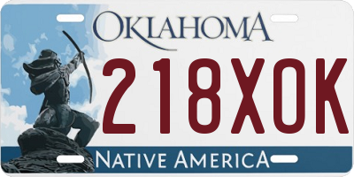 OK license plate 218XOK