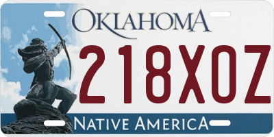 OK license plate 218XOZ