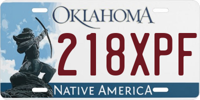 OK license plate 218XPF