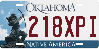 OK license plate 218XPI