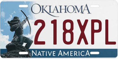 OK license plate 218XPL