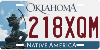 OK license plate 218XQM