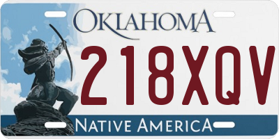 OK license plate 218XQV