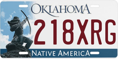 OK license plate 218XRG