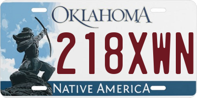 OK license plate 218XWN
