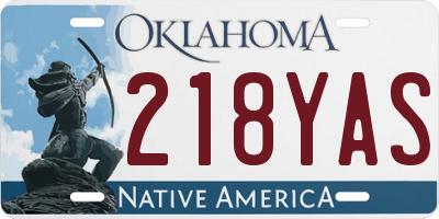 OK license plate 218YAS