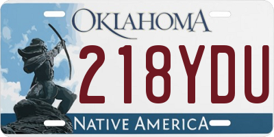 OK license plate 218YDU