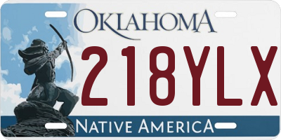 OK license plate 218YLX