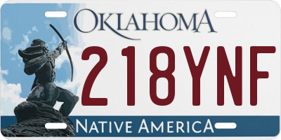 OK license plate 218YNF