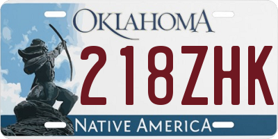 OK license plate 218ZHK