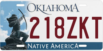 OK license plate 218ZKT
