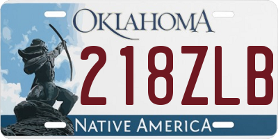 OK license plate 218ZLB