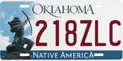 OK license plate 218ZLC