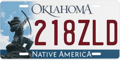 OK license plate 218ZLD