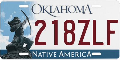 OK license plate 218ZLF