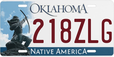 OK license plate 218ZLG