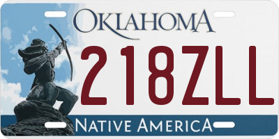 OK license plate 218ZLL