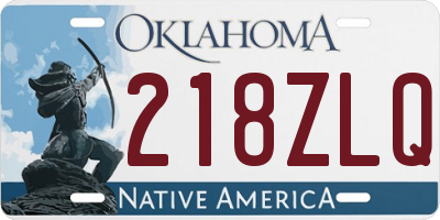 OK license plate 218ZLQ