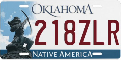 OK license plate 218ZLR