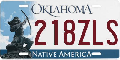 OK license plate 218ZLS