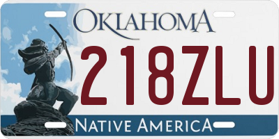 OK license plate 218ZLU
