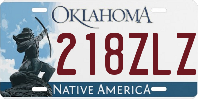 OK license plate 218ZLZ