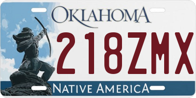 OK license plate 218ZMX