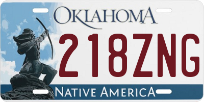 OK license plate 218ZNG