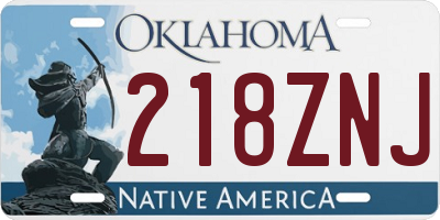 OK license plate 218ZNJ