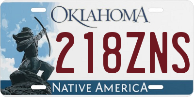 OK license plate 218ZNS