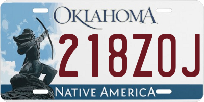 OK license plate 218ZOJ