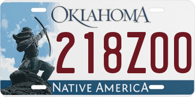 OK license plate 218ZOO