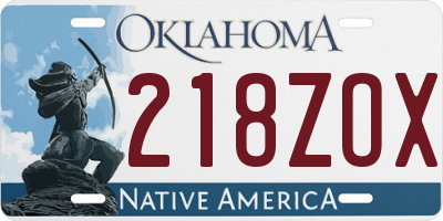 OK license plate 218ZOX