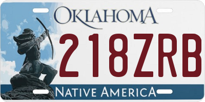 OK license plate 218ZRB