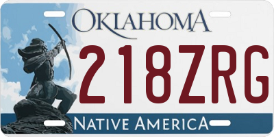 OK license plate 218ZRG