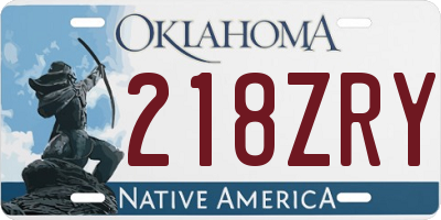 OK license plate 218ZRY