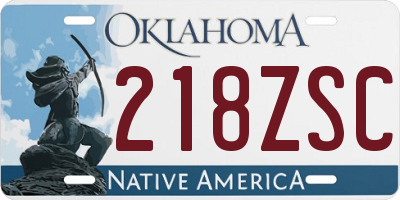 OK license plate 218ZSC