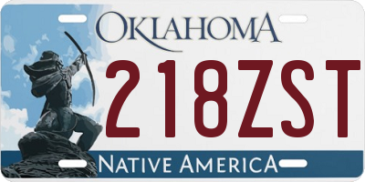 OK license plate 218ZST