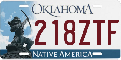 OK license plate 218ZTF