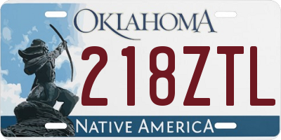 OK license plate 218ZTL