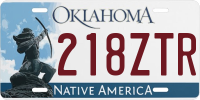 OK license plate 218ZTR