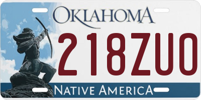 OK license plate 218ZUO