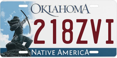OK license plate 218ZVI