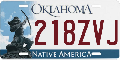 OK license plate 218ZVJ