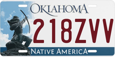 OK license plate 218ZVV