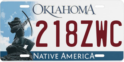 OK license plate 218ZWC