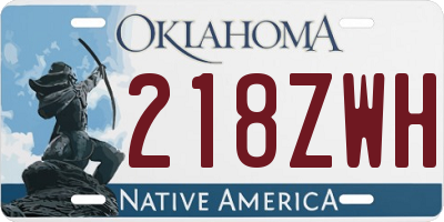 OK license plate 218ZWH