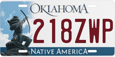 OK license plate 218ZWP
