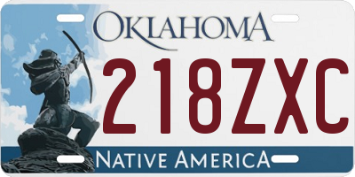 OK license plate 218ZXC