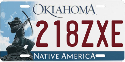 OK license plate 218ZXE
